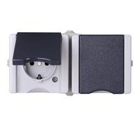Kopp 950656001 x2 Gamme d'interrupteurs pour pièce humide complet Prise 2P+T