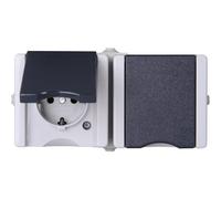 Kopp 950656001 x2 Gamme d'interrupteurs pour pièce humide complet Prise 2P+T