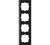 Kopp Athenis 402850065 Cadre de finition pour 4 prises Noir mat