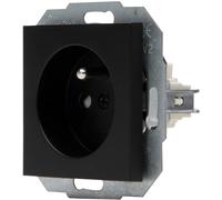 Kopp Athenis BL-M prise terre, Contact de protection central, 1x, noir mat, 940450088