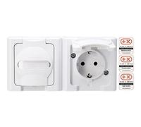 Kopp Blue Electric 131202003 Lot de 5 Prises de Courant avec Couvercle à clapet Blanc Arctique