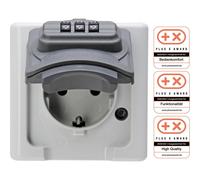Kopp BlueElectric 109802008 - Connecteur avec protection de contact pour environnements humides, couleur White arctic