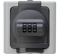 Kopp BlueElectric 109802008 Prise de terre pour pièces humides avec serrure à combinaison N° 20 Blanc arctique, gris, noir