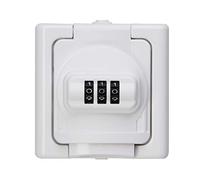 Kopp BlueElectric 109802008 Prise de terre pour pièces humides avec serrure à combinaison N° 20 Blanc arctique, gris, noir