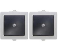 Kopp Bouton-poussoir éclairé pour montage en saillie pour locaux humides Nautic, gris/anthracite 566356003 (Lot de 2)