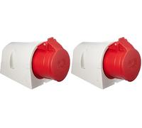 Kopp CEE 101600002 Prise murale 5 broches 16 A 400 V Rouge (Lot de 2)