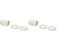 Kopp Douille en matériau isolant E27 avec 2 anneaux de porte-parapluie, blanc crème, 214301045 (Lot de 2)