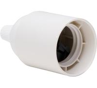 Kopp Douille en matériau isolant, E27, gaine lisse, avec décharge de traction vissée, plastique, couleur : blanc, 210501016