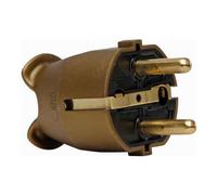 Kopp Fiche avec Contact de Protection, Plastique, IP 20, Insertion Centrale, 2 systèmes de Contact de Protection Conforme à la Norme CEE 7/VII pour Section de câble jusqu'à 3 x 1,5 mm², Or, 175707005