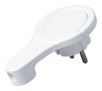 Kopp Fiche coudée avec Contact de Protection en Blanc Arctique - Fiche en Plastique avec poignée Rabattable et Protection Anti-Torsion - Fiche de Contact de Protection IP20 pour câble d'alimentation