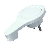 Kopp Fiche coudée avec Contact de Protection en Blanc Arctique - Fiche en Plastique avec poignée Rabattable et Protection Anti-Torsion - Fiche de Contact de Protection IP20 pour câble d'alimentation