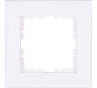 Kopp HK07 Lot de 10 Plaques Murales pour Prises Électriques, Cadres de Finition pour 1 Poste Blanc Arctique Mat