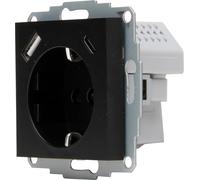 Kopp HK07 - Prise de courant encastrée avec contact de protection - USB A/C - Courant de sortie des prises de charge max. 3 A, 5 V, 55 x 55 mm - Courant nominal : 16 A - Tension nominale : 250 V ~