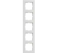 Kopp HK07 Pure Cadre de finition 5 prises, Plaques Murales pour Prises Électriques, Blanc arctique mat