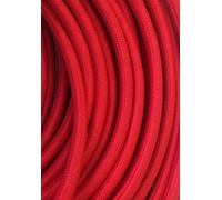 Kopp Mètre Textile 3 Fils H03 VV-F 3 x 0,75 mm², Longueur 2 m, câble en Tissu pour Lampe, 250 V, Rouge, 151502109