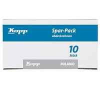 Kopp MILANO Lot de 10 cadres de recouvrement 1 prise, blancs, 8 x 8 cm, pour prises et interrupteurs, élégant en plastique, cadre pour interrupteur d'éclairage de qualité supérieure
