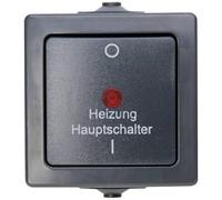 Kopp Nautic Interrupteur de Chauffage éclairé en saillie, Noir, 565315003