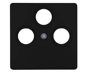 Kopp Paris 335050189 Cache pour Prise d'antenne 3 Voies TV/RF/Sat Noir Mat