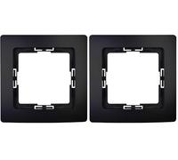 Kopp Paris Cadre de recouvrement 1 Prise, Noir Mat, 83 x 83 x 9,5 mm, Cadre pour Prises et interrupteurs, Cadre élégant en Plastique, Cadre d'interrupteur d'éclairage de qualité supérieure (Lot de 2)