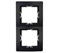 Kopp Paris Cadre de recouvrement Double en Noir Mat - 8,3 x 15,4 cm - Cadre pour Prises et interrupteurs - Cadre élégant en Plastique - Cadre pour Interrupteur d'éclairage de qualité supérieure