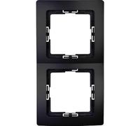 Kopp Paris 308550069 Plaque 2 postes pour Installation Verticale et Horizontale IP20 Noir Mat