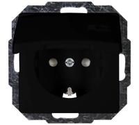 Kopp Paris Prise de Contact de Protection avec Couvercle - Noir Mat - 1 Prise encastrable avec Protection de Contact Accrue - IP20 avec Rabat - Prise encastrée de qualité supérieure 16 A / 250 V~