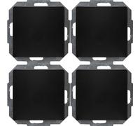 Kopp Paris Profipack 652650015 Lot de 4 interrupteurs universels IP20 Noir Mat 250 V ~