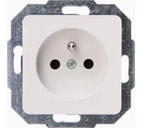 Kopp Prise de protection centrale avec protection accrue des contacts dans la conception MILANO et la couleur blanche. Le courant nominal est de 16A et la tension nominale est de 250 V ~, classe de