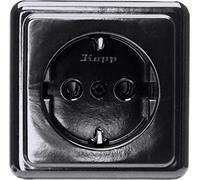 KOPP Programme de montage en saillie standard, noir, prise avec contact de protection, 16 A, 250 V, 101805003