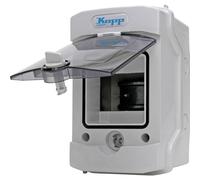 Kopp Répartiteur pour locaux humides en saillie avec porte 1 rangée pour 4 pôles, gris/noir 353844003