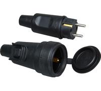 Kopp Rubber Plug And Connector IP44 Black - 190716017 [2 Pieces]