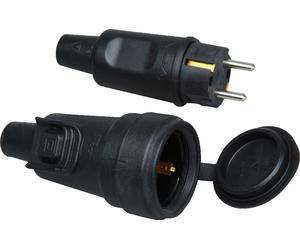 Kopp Rubber Plug And Connector IP44 Black - 190716017 [2 Pieces]