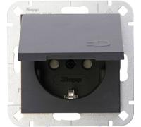 Kopp simple Insert Prise 2P+T avec clapet HK 07 anthracite 940115001 1 pc(s)