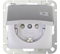 Kopp simple Insert Prise 2P+T avec clapet HK05 argent 920820000 1 pc(s)