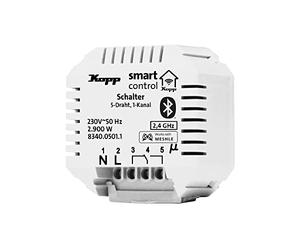 Kopp Smart Control 834005011 Actionneur de commutation 1 canal 5 fils Technologie Smart Home Bluetooth Mesh Amazon Alexa, Google Home