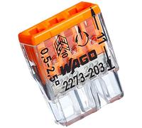 Wago 33346421 Kopp Lot de 100 boîtes de raccordement compactes à 3 Fils 0,5-2,5 mm² Transparent/Orange