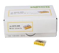 Kopp Wago 33346423 Lot de 100 bornes compactes 5 fils 0,5-2,5 mm² Transparent/jaune