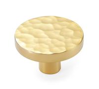 KOPPALIVE Lot de 10 boutons de tiroir modernes dorés en laiton massif martelé, poignées de tiroir rondes et poignées de commode, quincaillerie d'armoire de cuisine, diamètre 4,5 cm