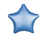 Kopper-24 Ballon en aluminium en forme d'étoile 45 cm - Ballon à l'hélium - 45 cm - Taille XL - Décoration de fête de naissance - Multicolore - Film JGA - Bleu clair (mat)