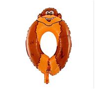 Kopper-24 Ballon gonflable chiffre 0, env. 40 cm, motif animal - Ballon XXL numéro géant, ballon à chiffre, fille, garçon, décoration géante, fête, mariage, anniversaire d'enfant pour un anniversaire