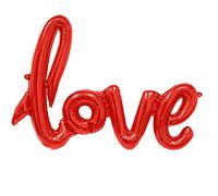 Kopper-24 Ballon Inscription Love - 105 cm - XXL - Décoration - Pour fiançailles, mariage, cadeau, anniversaire ou fête « Just Married I Love You Mr Mrs Liebe Ballons Bride Amour Anniversaire (Rouge)