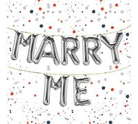Kopper-24 Lot de ballons gonflables Marry Me en argent de 80 cm - Surprenez votre chéri avec une demande en mariage romantique - Montrez votre amour d'une manière particulière