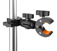 KOQEIEY Super Double pince de fixation pour appareil photo, avec bras magique à 360 °, adaptateur double tête sphérique pour parapluie, poteau, bureau, poussette, moto, support d'éclairage de studio