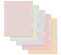 Koqye Lot de 5 intercalaires à 8 onglets multicolores de 21,6 x 27,9 cm, intercalaires pour l'école, le bureau, l'organisation de la maison (40 onglets au total) (lot de 5 - Discbound)
