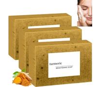 Kora Balm Savon Au Curcuma éclaircissant Intense, Savon Visage Et Corps Au Curcuma, Skincare Coréenne Anti Tache Antiseptique, Savon éclaircissant Peau Noir Rapide Efficace, Hydratation Profonde (3PC)