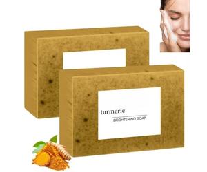 Kora Balm Savon Au Curcuma éclaircissant Intense, Savon Visage Et Corps Au Curcuma, Skincare Coréenne Anti Tache Antiseptique, Savon éclaircissant Peau Noir Rapide Efficace, Hydratation Profonde (2PC)