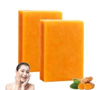 Kora Balm Savon Curcuma Visage Et Corps,Kora Balm Savon Curcuma Eclaircissant Peau,Turmeric Soap,Doux Anti Tache,Hydratée Profonde Et Eclaircir Teint,Rétrécissement Des Pores,Skincare Coréen (2PC)
