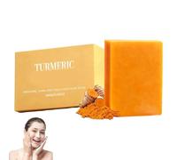 Kora Balm Savon Curcuma Visage Et Corps,Kora Balm Savon Curcuma Eclaircissant Peau,Turmeric Soap,Doux Anti Tache,Hydratée Profonde Et Eclaircir Teint,Rétrécissement Des Pores,Skincare Coréen (1PC)