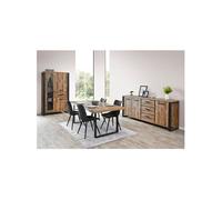 KORA - Ensemble Séjour Aspect Bois et Métal avec Table 170cm - Altobuy Marron