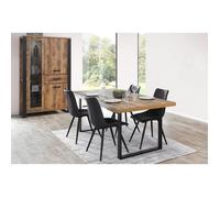KORA - Ensemble Table 200cm + Vitrine 3 Portes 1 Tiroir -